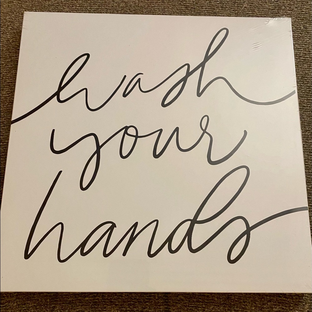 “WASH YOUR HANDS” 12” x 12” Metal Sign (Raised 1”)